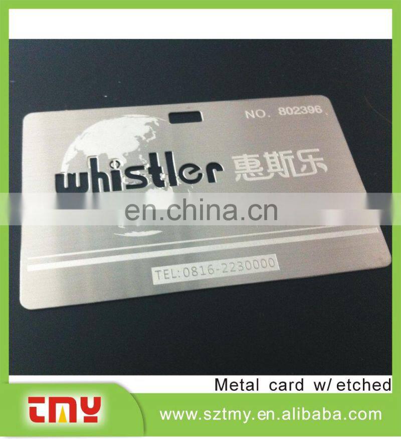 Pearlized color metal stainless steel magnetic stripe card