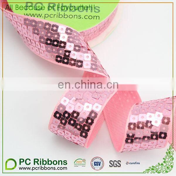 3 inch sequin grosgrain ribbon,frozen sequin grosgrain ribbon,grosgrain sweing sequin