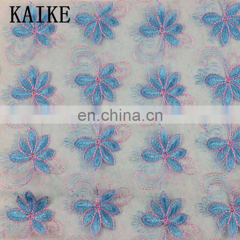 Wholesale custom white voile embroidery chantilly lace fabric