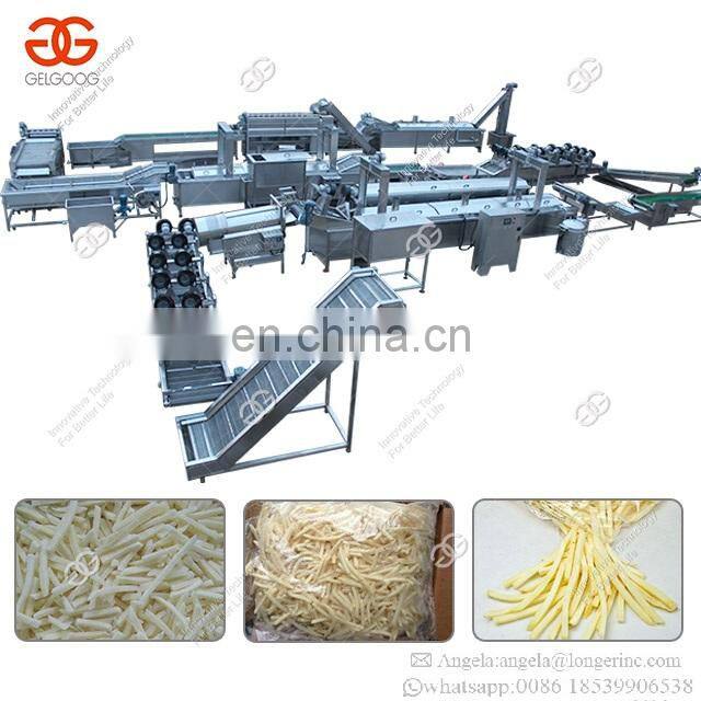 Manufacture of Electric Oil Water Frozen Lays Potato Chips Frying Making Machine Fingers French Fries Automatic Production Line