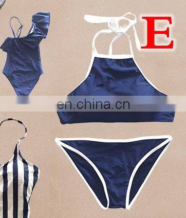 2019 SUMMER New Family Matching Mom Girls Bathing Suit striped floral Mommy and Me Swimsuit Swimwear Bikini set