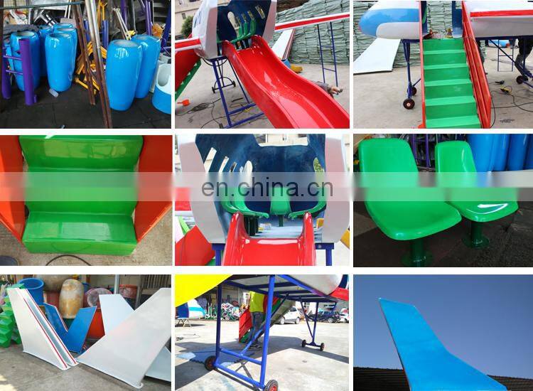 Outooor playground kids fiberglass airplane slide,Customizable popular entertainment toys