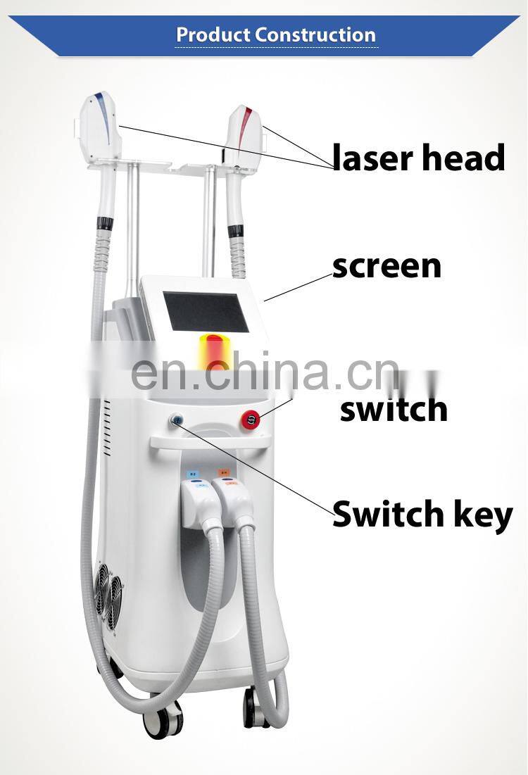 DPL Face Care System Skin Rejuvenation & IPL SHR Remove Hair Double Handle Vertical Machine