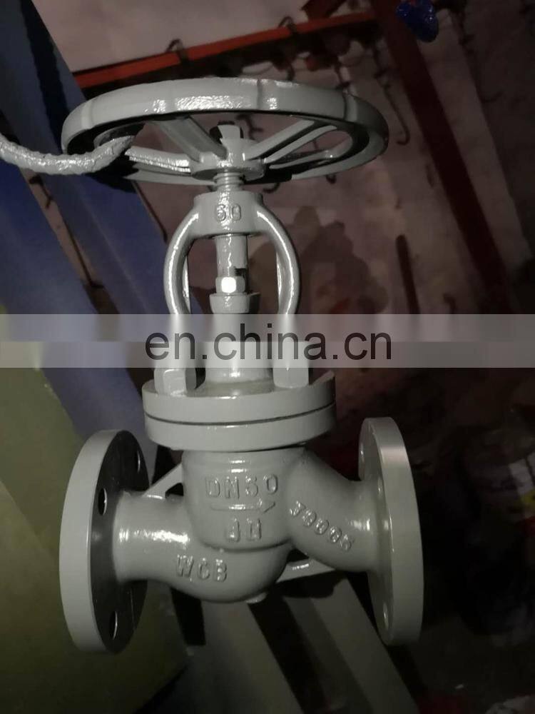 High quality WCB SS ANSI cast iron rising stem marine steam globe valve with flange