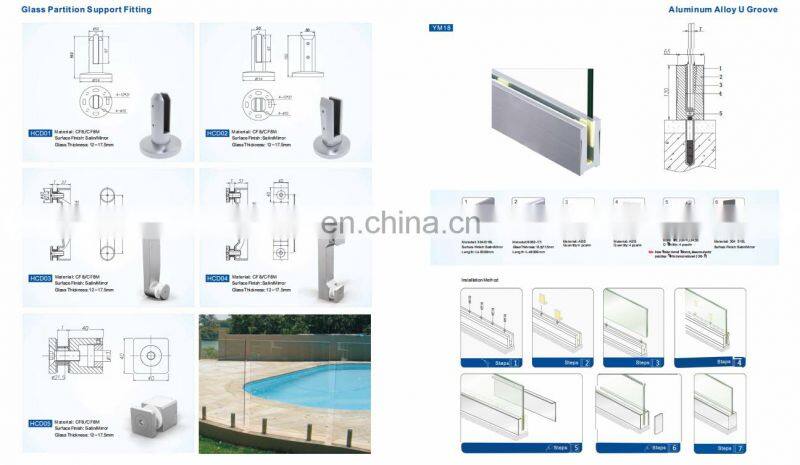 glass railings tempered glass fence panels frameless glass balustrade railing aluminium profile system