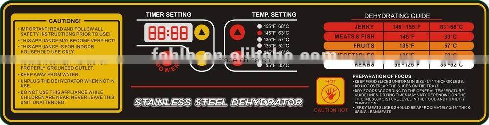 Manual & Automatic Food Dehytrator