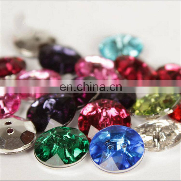 15MM Customized Size Round Clear Diamond Rhinestone Acrylic Button
