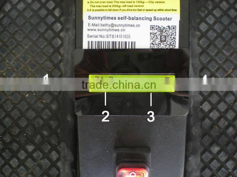 Sunnytimes 36V 72V Lithium Battery Waterproof 2 Wheels Electric Self Balance Scooter With Handle And Big wheels