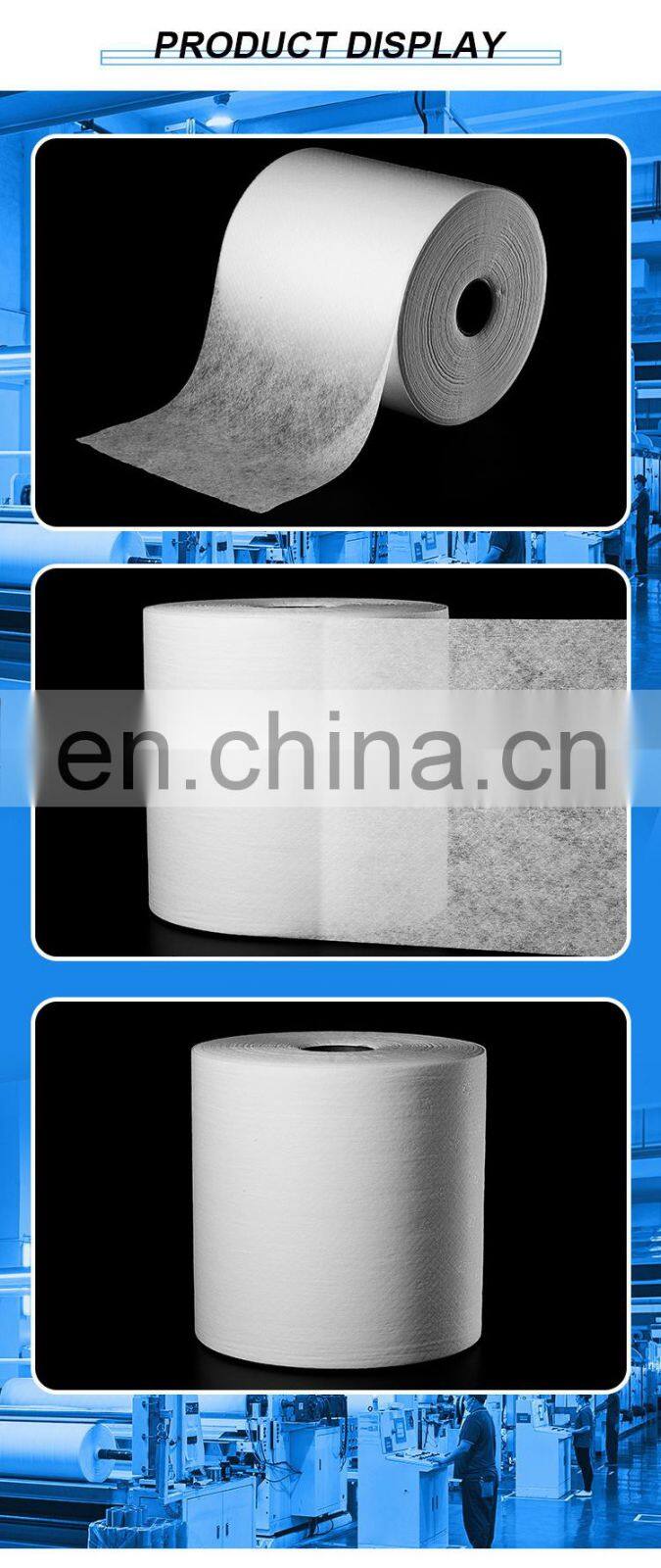 Hot Sell Super Soft Hydrophilic 100% ES Fiber Baby Diaper Nonwoven Fabric Star Smiley Face Embossed Hot Air Non-woven Fabric 24g