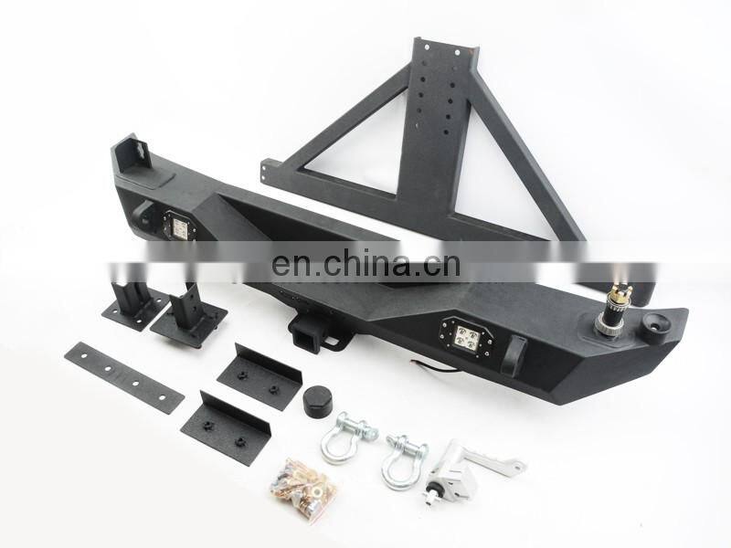 Hot sales Rear Bumper Buard With Spare Tire Rack For Jeep wrangler JK parts bumper