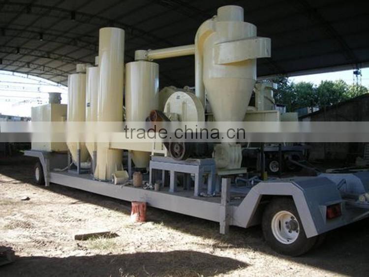 Mobile electric motor wood pellet making line installed in trailer CE