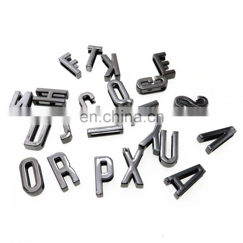 The Factory Wholesale Gold Color And Gunmetal Color Zinc alloy 24mm DIY 26 Metal Letters For Shoes