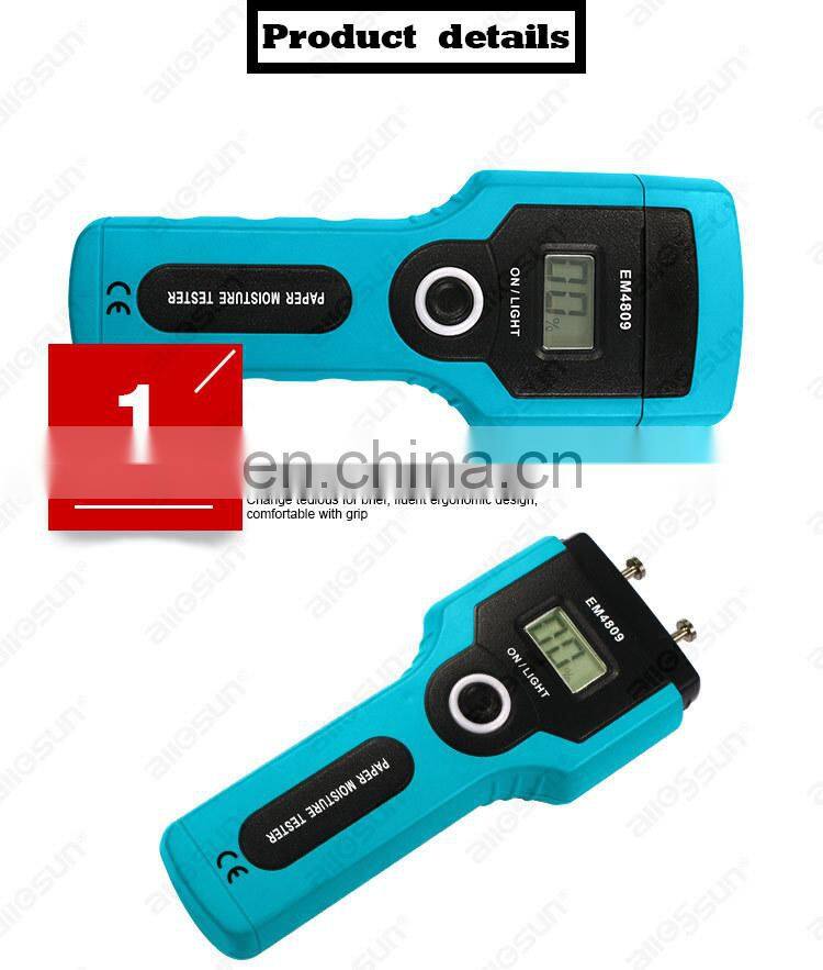 All-Sun EM4809 Stable Paper Moisture Meter Non-destructive Probe Paper Hygrometer Practical Moisture Tester