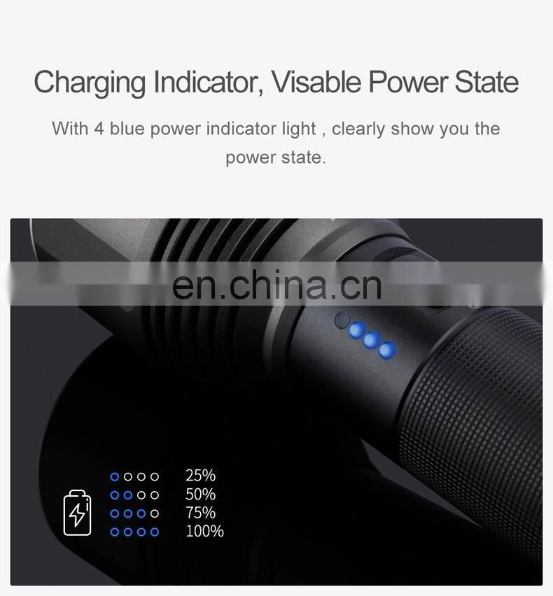 NexTool outdoor flashlight 2000lm 380m 5 Modes IPX7 Waterproof LED light Type-C Seaching Torch for Campi