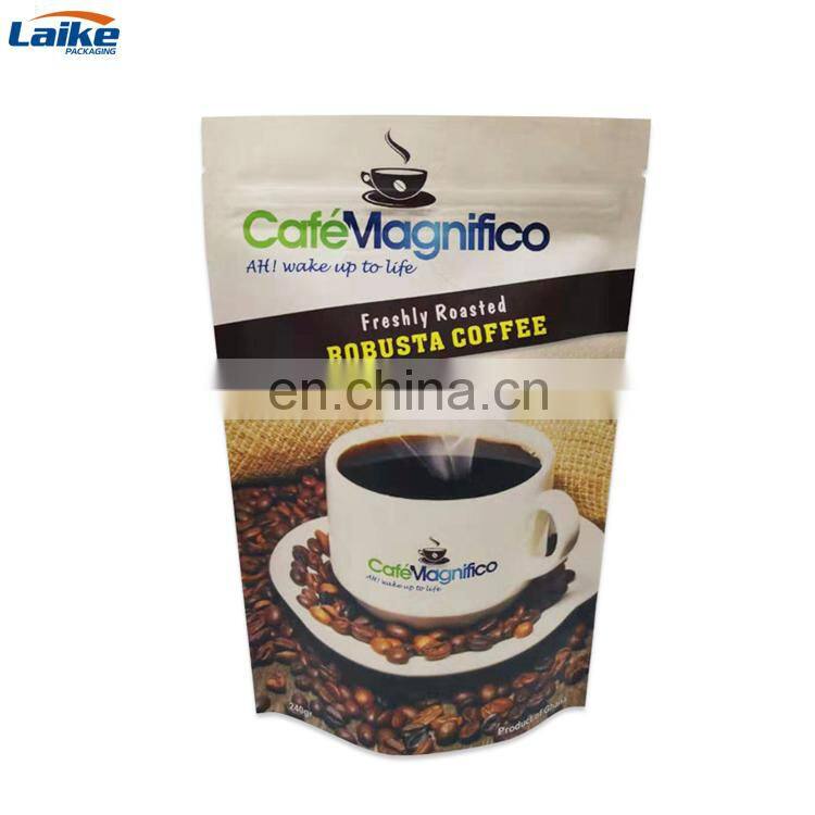 factory custom laminated durable coffee zipper bag design resealable coffee packaging bag with valve