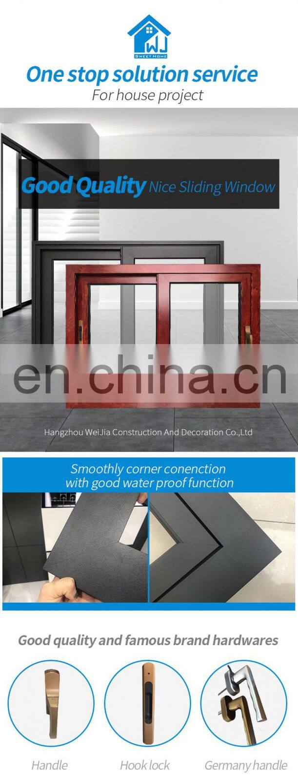 Latest design Australian & NZ standards aluminium window grills design Commercial Sliding Windows with good quality