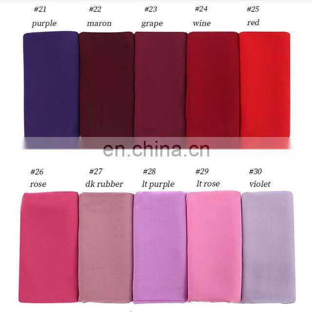 Wholesale Plain Women Scarf Georgette Kuwaiti Chiffon Hijab