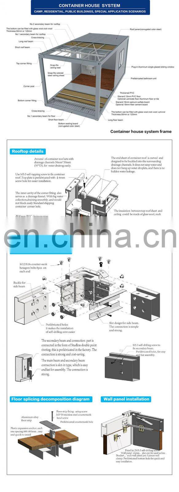 Prefabricated modular container house in China