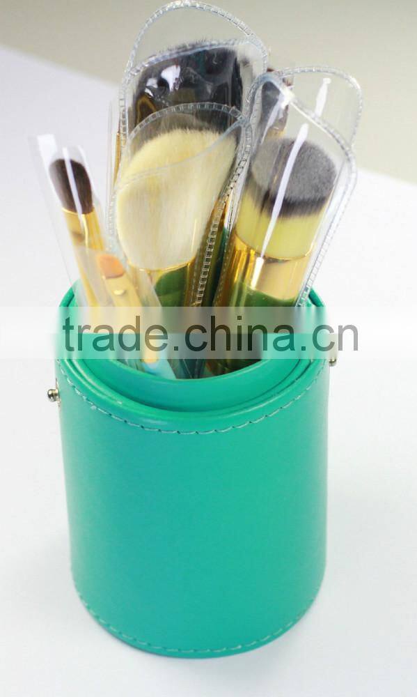 colorful handle face used makeup brush gift set 7pcs