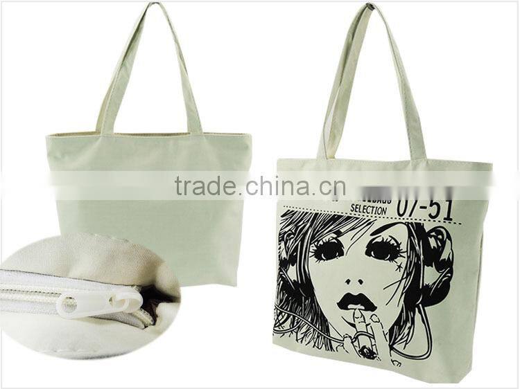 cotton canvas foldable shopping tote bag