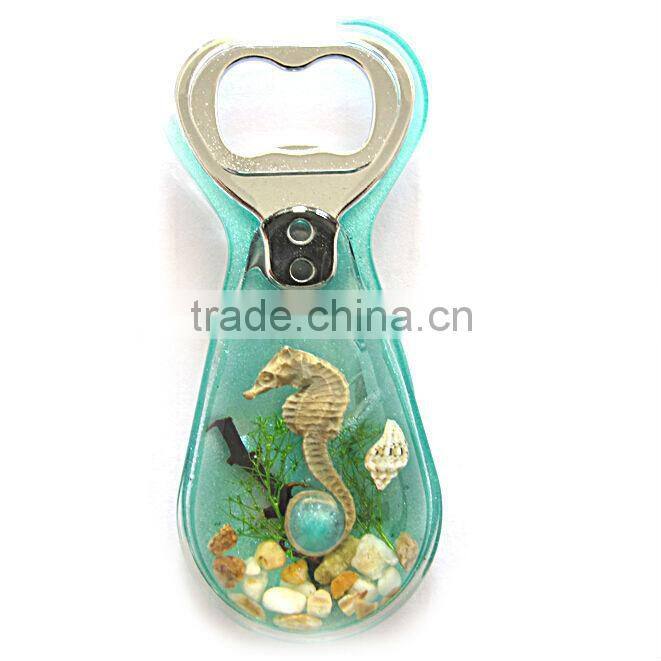 Sea horse promotional custom acrylic souvenir bottle opener