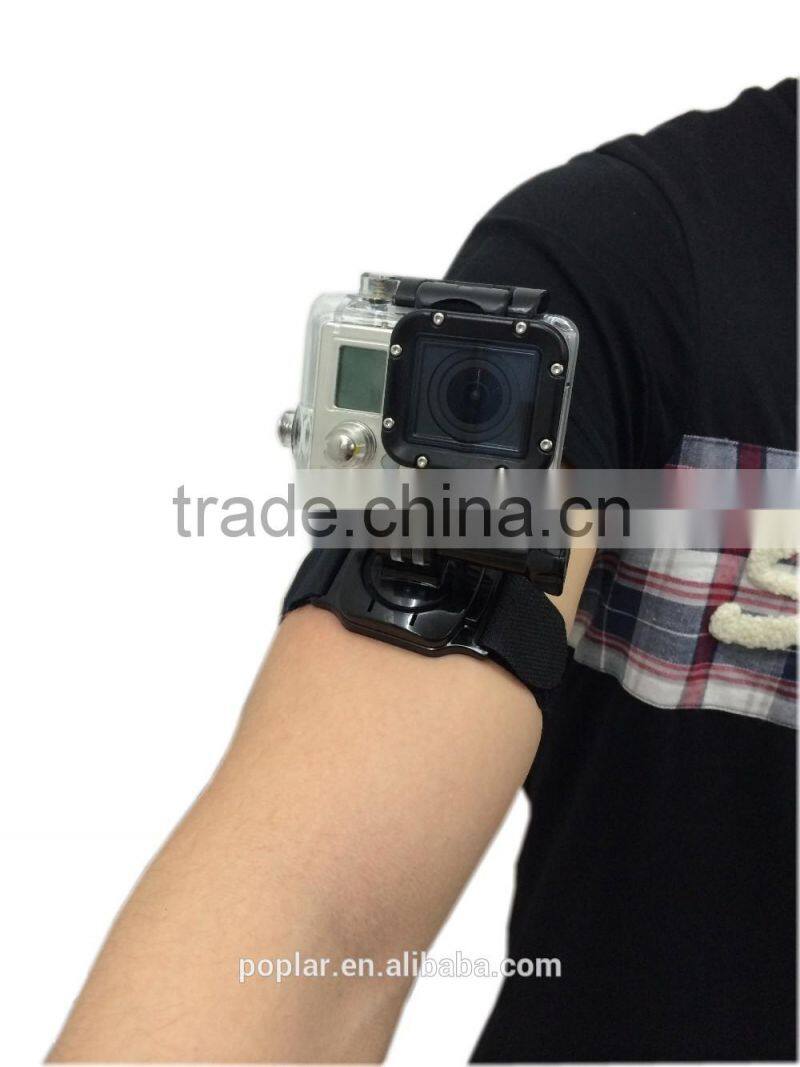 For Gopros Fixed Wrist Hand Arm Holder Strap+Screw Mount Outdoor Sports Camera 1/4 Mount for Gopros Hero4/3+/3/2/1