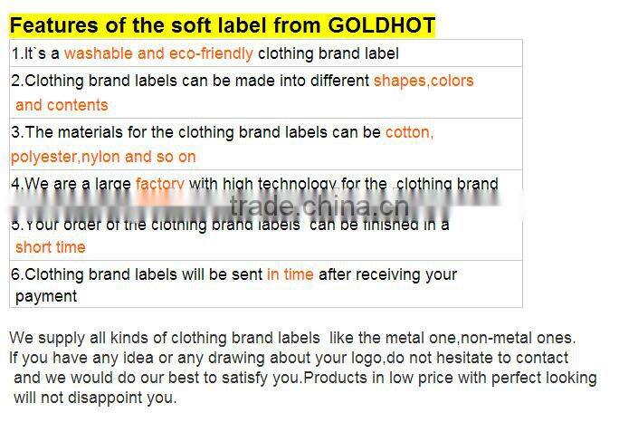 wholesale garment woven label/tag/customized clothing embroidered logo/satin label