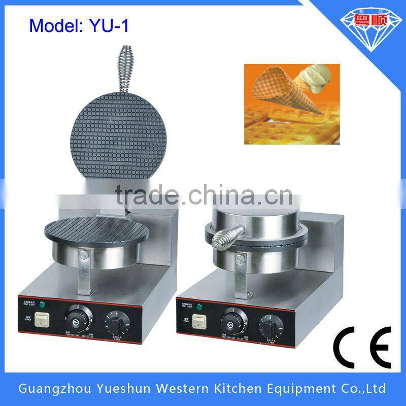 Hot selling non-stick single plate electric ice cream waffle cone maker ce approved