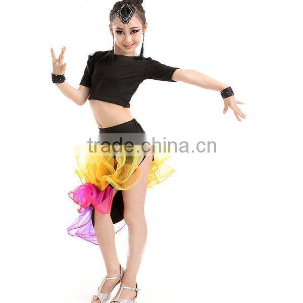 Popular Ballroom Sequins Fringe Rumba Latin Dance Dress children girl latin dance dress