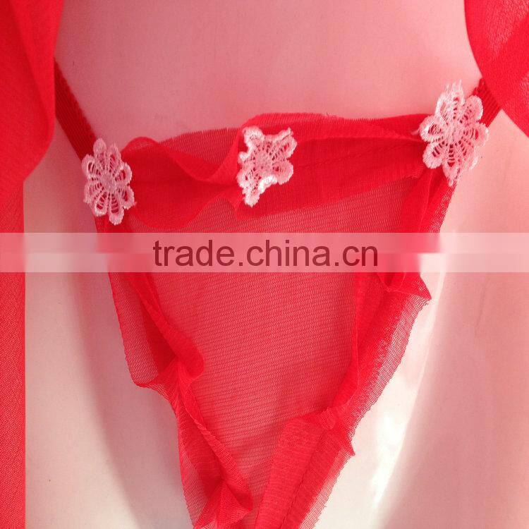 1.23USD Sexy Yough Ladies Transparent Appeal Sleepwear/Pyjamas Set With G-string (qqsy017)