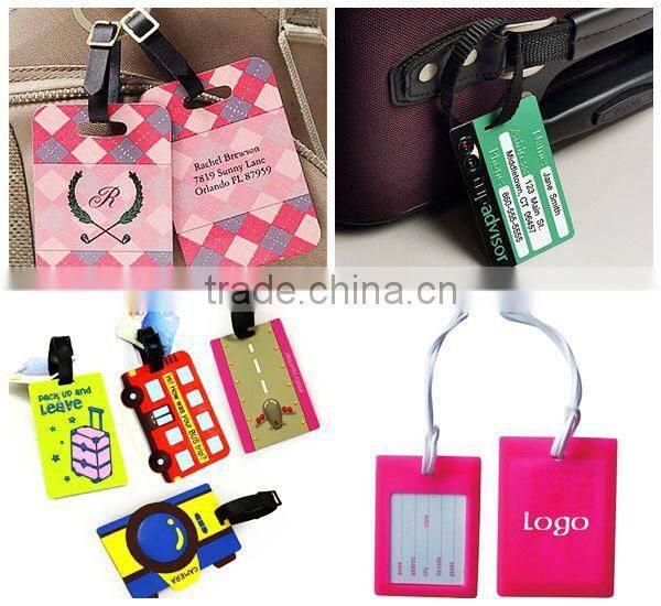 Embossed leather luggage tag