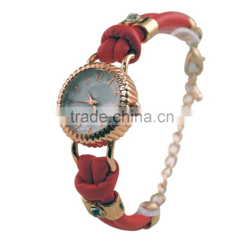 FT1391 Fashion quartz leather alloy chain bracelet watch for girls new design