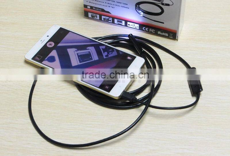 6 White LED 1 Meter to 5 Meter Micro USB Android Phone Rigid Endoscope