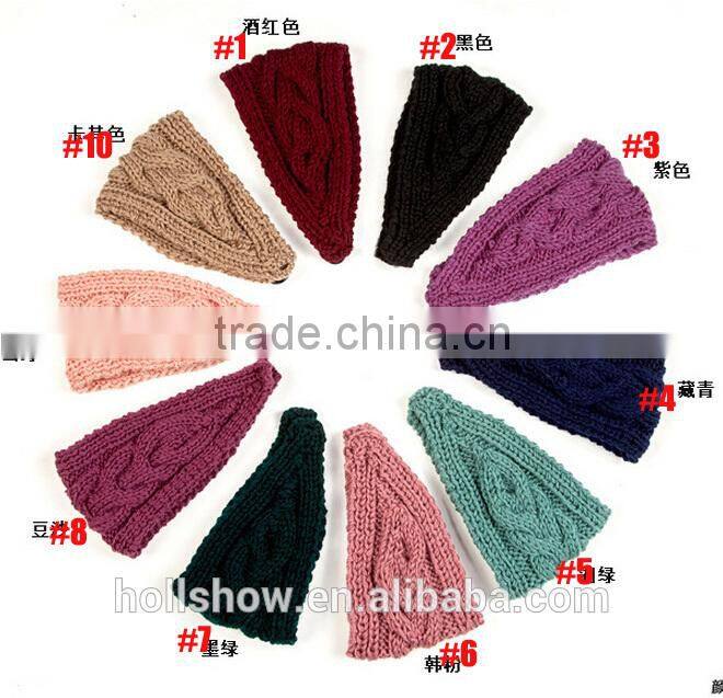 Fashion Ladies Vogue Magnetic Solid Color Stretchable Knitted Headband
