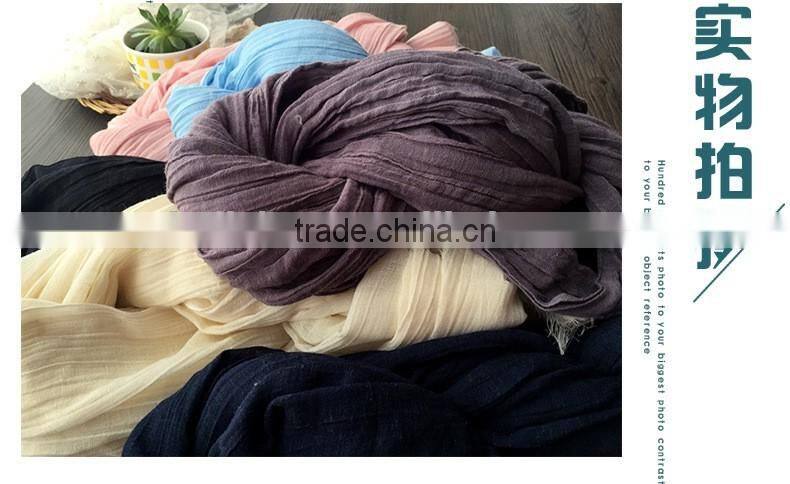 90CMX210CM Large Long Size Cotton Linen Plain Pashmina Shawl