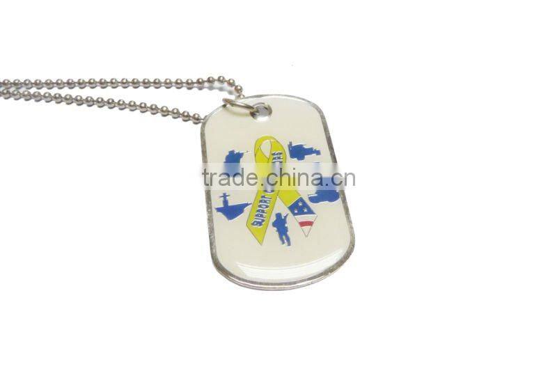 Metal laser engraved logo dog tag necklaces for promotion gifts