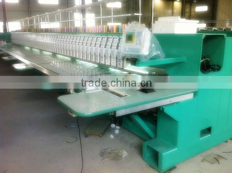 Multi-heads flat computerized embroidery machine with cutter