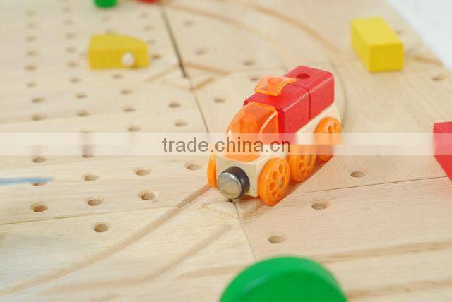 Wooden toy train tracks sets for kids