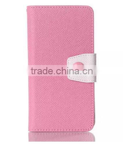 Color blocking flip leather case cover for htc sensation