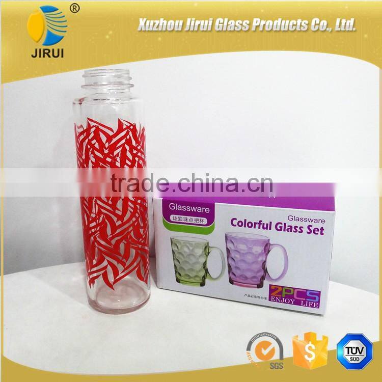 600ml glass sport drinking water bottle