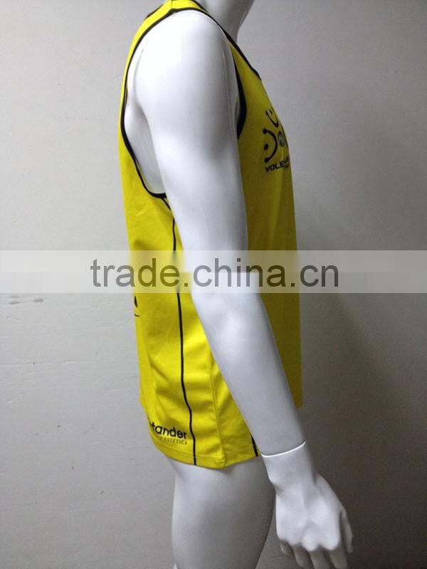 2015 fashionable sleeveless volleyball jersey,Chian sublimation volleyball jersey,custom volleyball jersey design