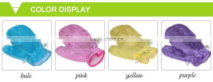 Brush Cleaning Glove Best Selling Wood Fiber Glove Wash Cloth