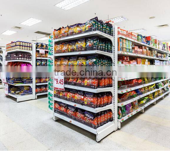 2015 new supermarket double sides shelf gondola display rack