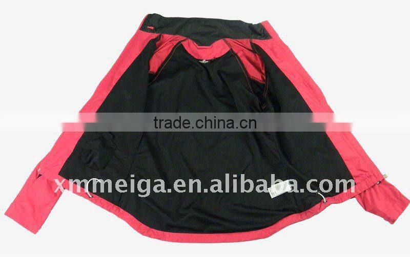 New styles, ladies softshell jacket,100% polyester pongee,waterproof jacket,with reflective print,print in back