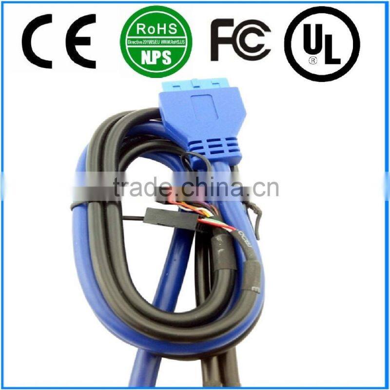 Front Panel Dual USB3.0+USB2.0+Power Switch+Reset SW+HD AUDIO I/O PC Board For Computer With Cable