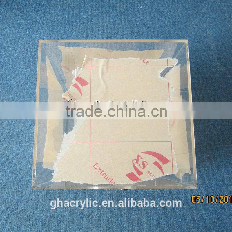 GH-RJ004 Hot sale Clear donation box with Lock ,high polished acrylic donation box