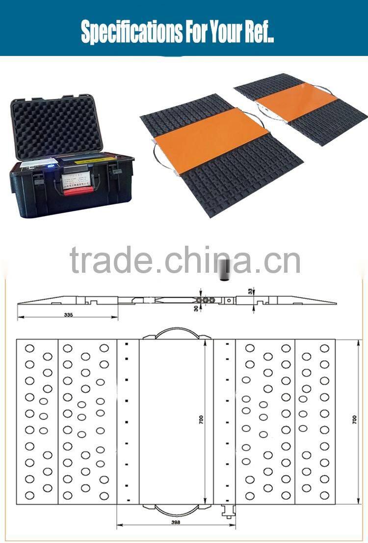 Portable static or dynamic axle weighing pad scales