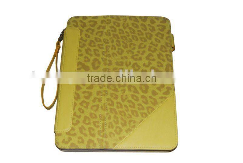back stand TPU and leopard pattern leather case for ipad 3