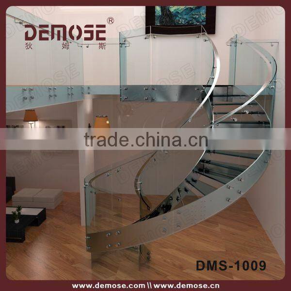 portable indoor wooden stair with double steel plates