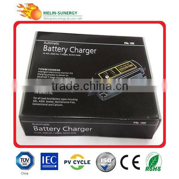 7 Stage 12V2000mA Automatic GEL battery charger for Motor Bike and Car